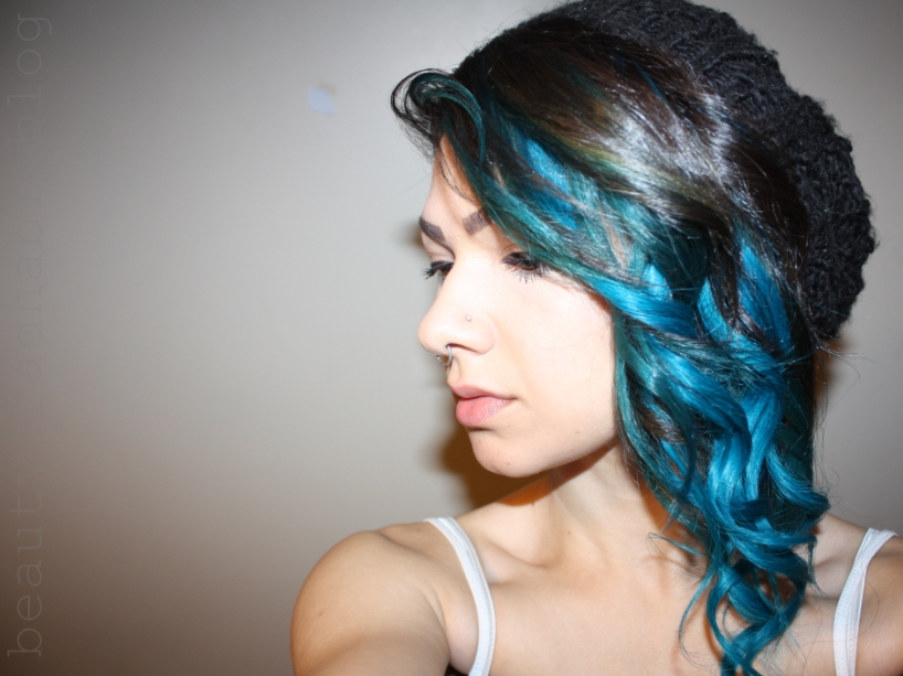 humain hair microbeaded blue hair extensions