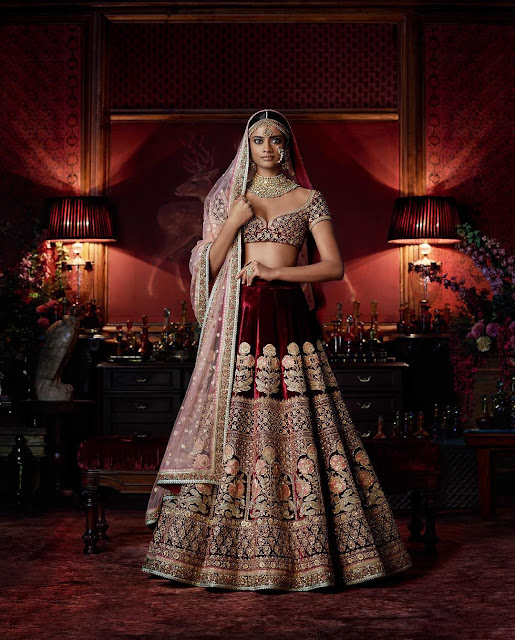 Burgundy Lehenga for a Bride to be