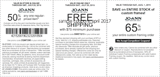 free Joann coupons april 2017