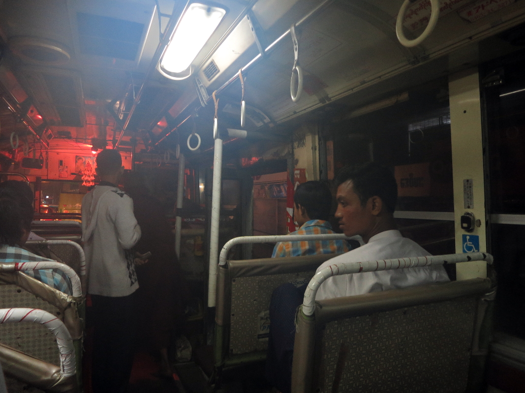 Early morning bus in Yangon, Myanmar