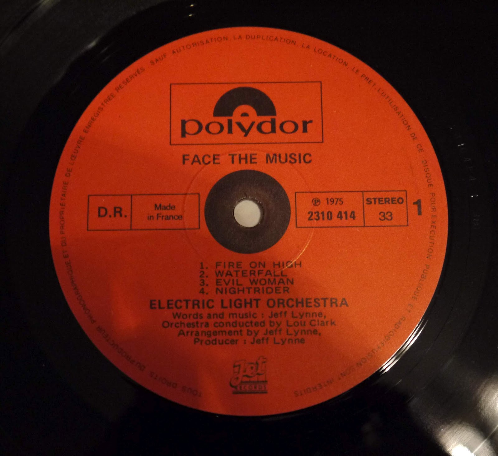 ELO Related Vinyl Electric Light Orchestra Face the Music LP Francia