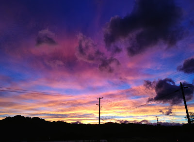 台風18号　夕暮れの空