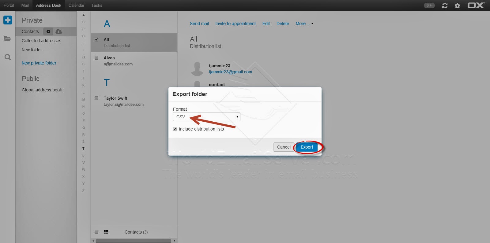 Technology Land Co., Ltd. [OXP] วิธี Export รายชื่อผู้ติดต่อออกจาก