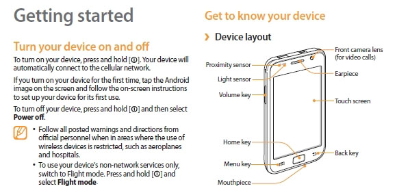 User Manual PDF Free Samsung Galaxy S GT I9000 - Naluri
