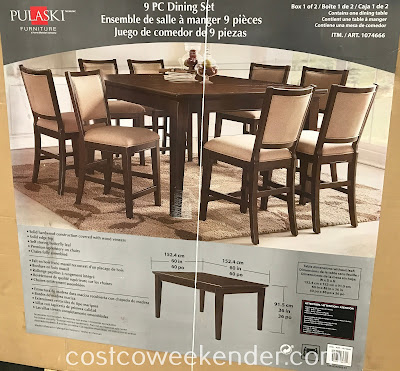 Costco 1074666 - Pulaski Furniture 9pc Dining Set: great for any home's dining room
