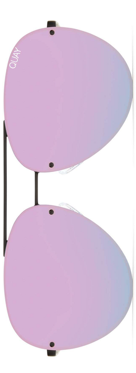 Quay x Missguided Cool Innit 56mm Aviator Sunglasses in Black/Purple