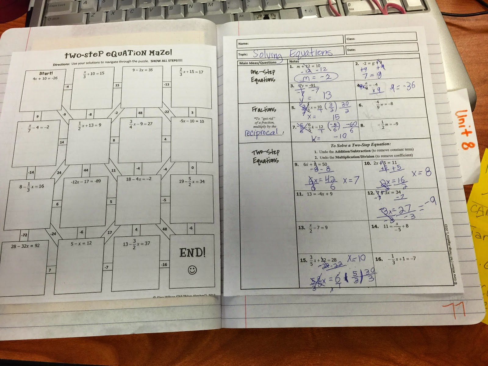 Exponent Rules Maze Gina Wilson