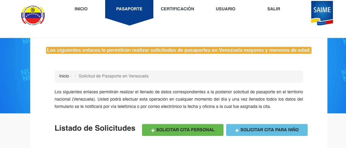 como pedir cita para pasaporte venezolano