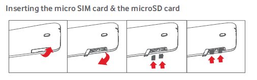 Inserting the micro SIM card & the microSD card