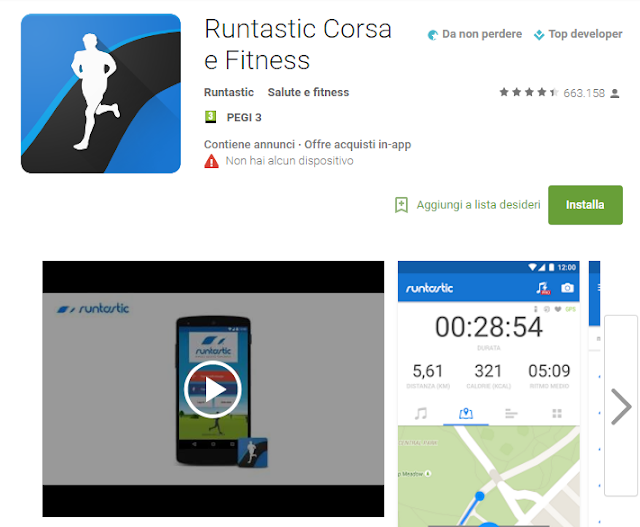 Runtastic Corsa e Fitness Runtastic Corsa e Fitness screen-shot