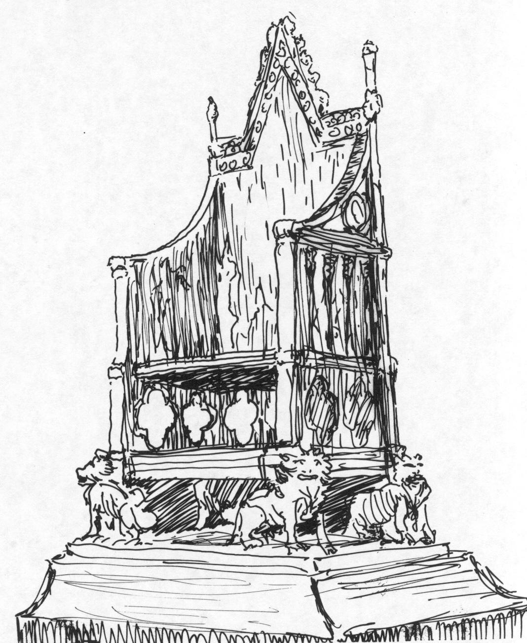 Jesus On Throne Coloring Page