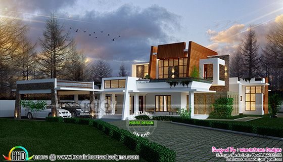 4 bedroom contemporary home by WoodeStone Designs from Kottayam