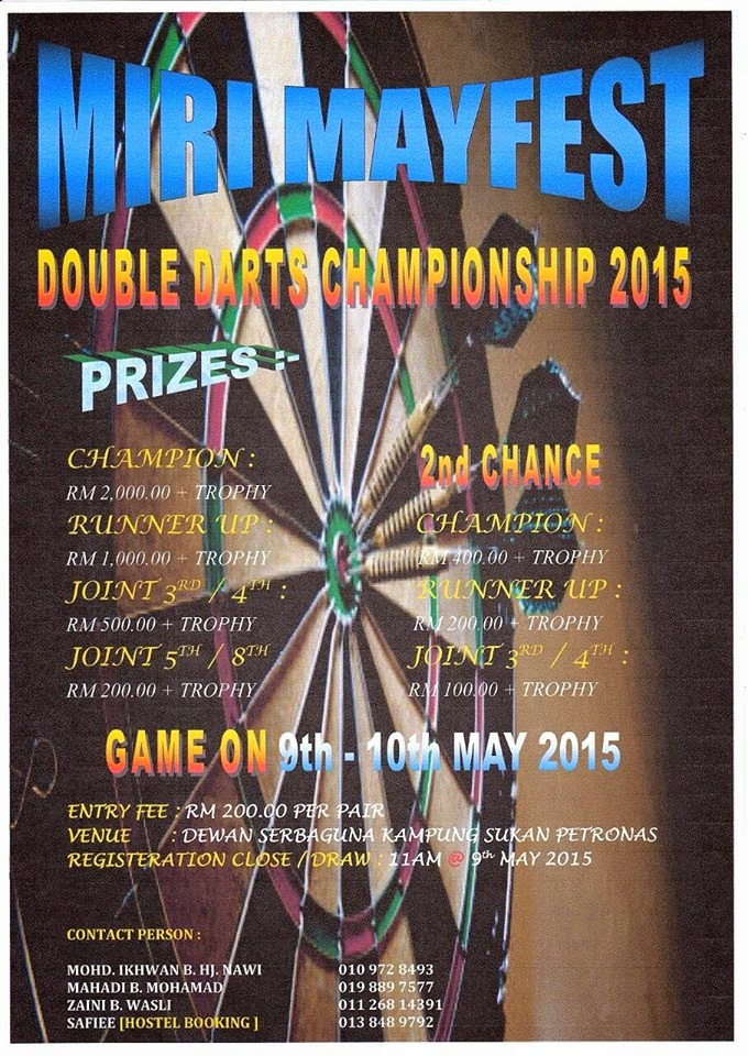 All About Darts MIRI MAYFEST DOUBLE DARTS CHAMPIONSHIP 2015