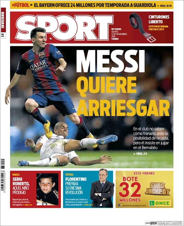 FC Barcelona, Sport: "Messi quiere arriesgar"