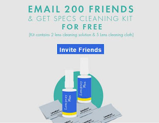 Lenskart Refer and Earn - Invite your 200 gmail friends and get Specs Cleaning kit for free