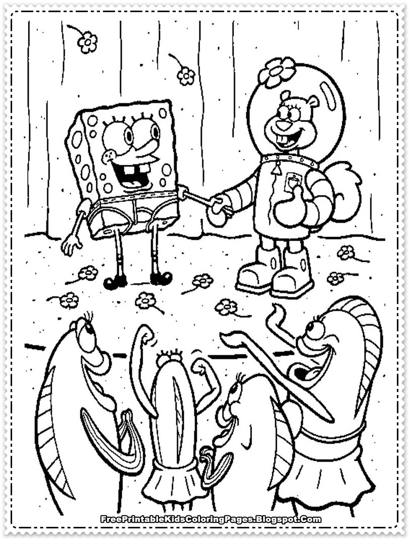 Spongebob Squarepants Coloring Pages Free Printable Kids