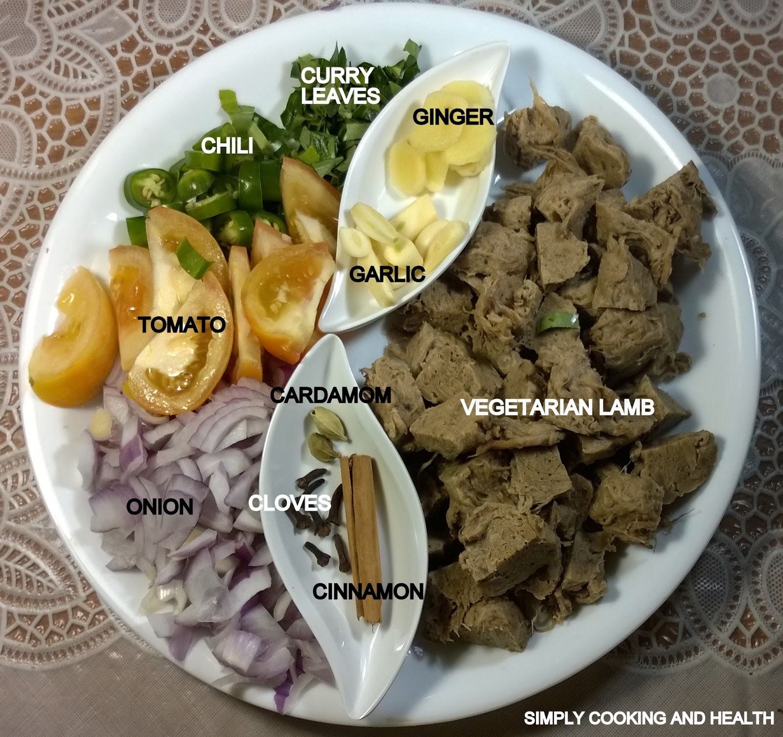 Simply Cooking and Health Spicy vegetarian lamb curry with coconut milk