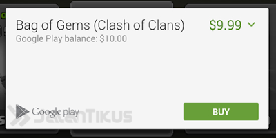 dapat gems gratis coc -  pembelian sukses