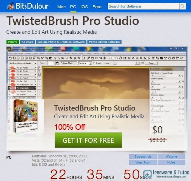 Offre promotionnelle : TwistedBrush Pro Studio gratuit !