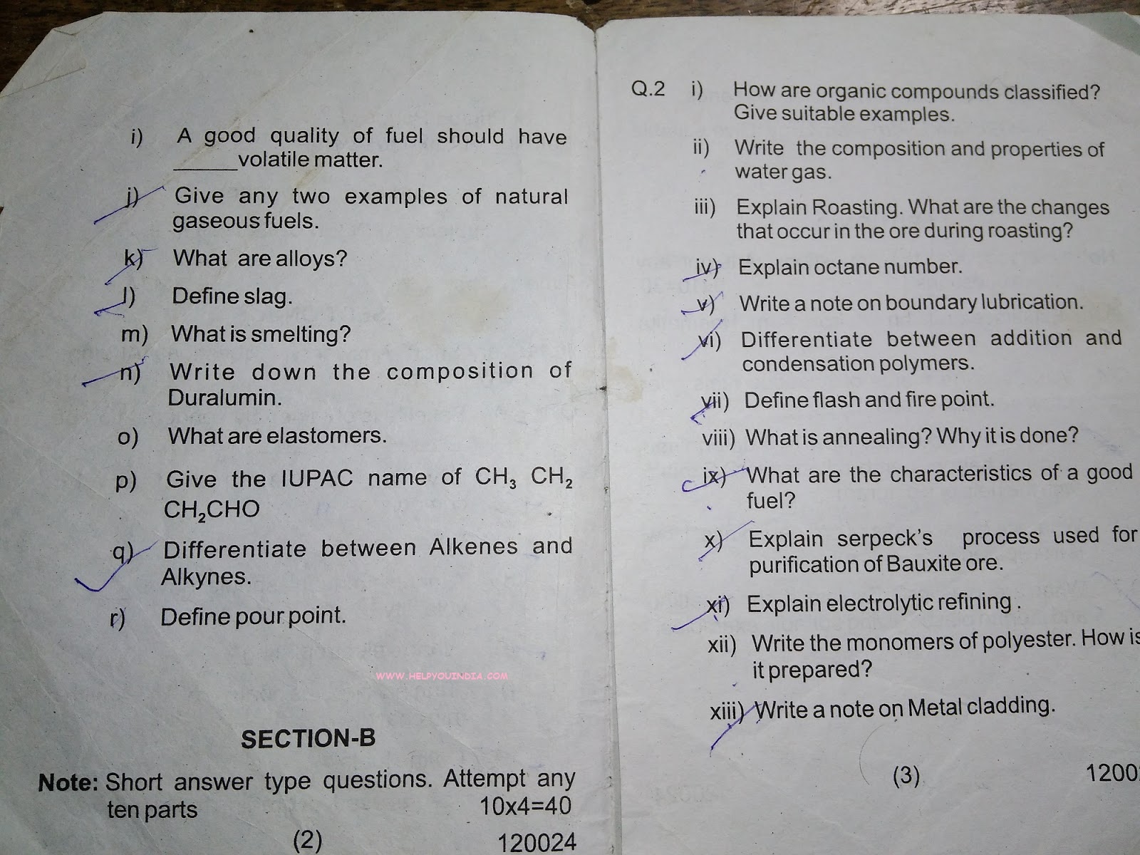 HSBTE Chemistry 2nd Semester Question Paper 20172018 Civil