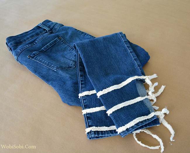 WobiSobi DIY Lace Trim Jeans.