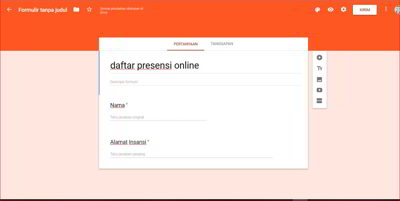 ara membuat presensi online di google form dengan link tanggapan spreadsheet