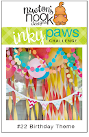 Inky Paws Challenge #22 | Birthday Theme | Newton's Nook Designs