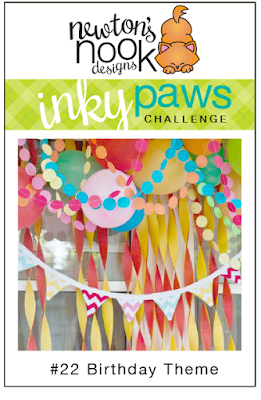 Inky Paws Challenge #22 | Birthday Theme | Newton's Nook Designs