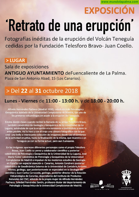 Fuencaliente expone imágenes inéditas del Teneguía en el 47 aniversario de su erupción