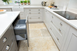 shaker kitchen grey kitchens maple cabinets gray units walnut bespoke mapleandgray painted worktop cream touches dividers luxurious cutlery larder truly