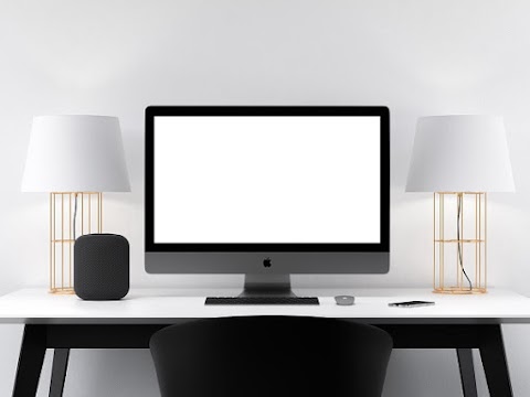Black iMac Pro on Table Mockup
