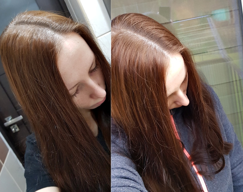 L'Oreal Casting Creme Gloss 613 Mroźne Mochaccino farba efekty blog efekt na włosach przed i po