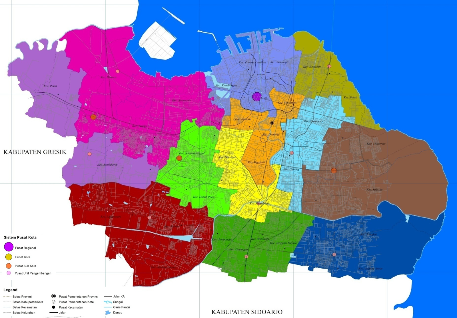 Pembagian Wilayah Surabaya (Kecamatan) ~ Info Surabaya