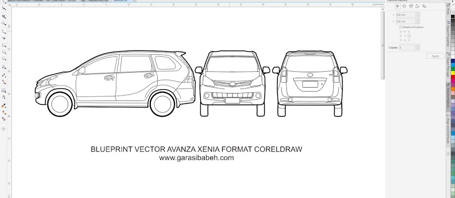 avanza xenia template branding blueprint format coreldraw