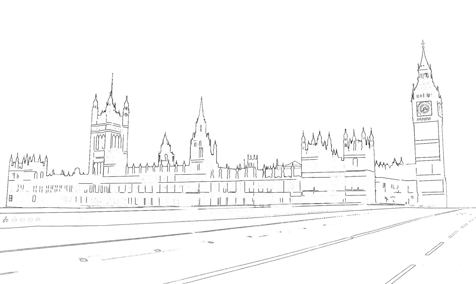 Stock Pictures Westminster Silhouette and Sketch