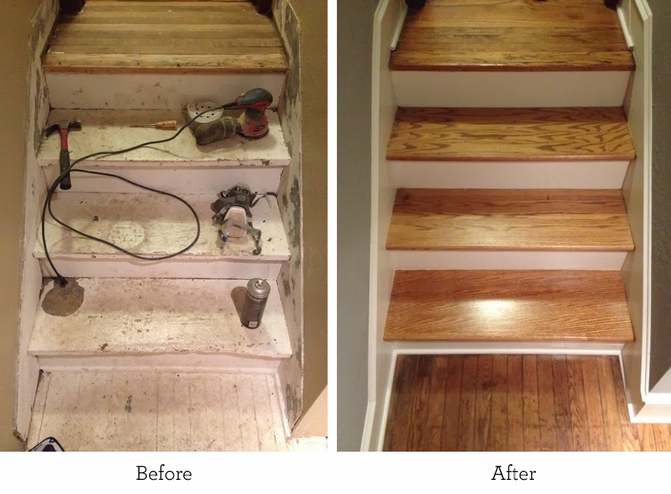 Before and After Kansas City Refinishing the Basement Stairs