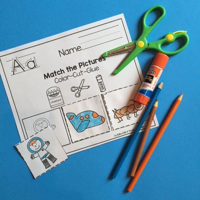 Alphabet Worksheets (Color-Cut-Glue) "No Prep" ~ Preschool Printables