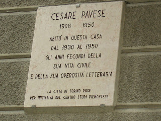 A plaque marks where Cesare Pavese lived in Turin