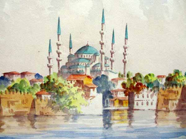  kali ini saya akan memperlihatkan lukisan Masjid Terindah yang ada di dunia 20+ Contoh Gambar Lukisan Masjid Terindah Karya Seniman Dunia