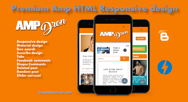 Amp Dron Premium Amp Html Blogger Template