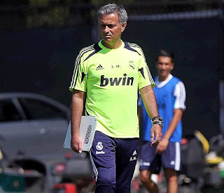 Mourinho with his Tactical Board training Real Madrid