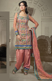 Peach Color Salwar Kameez With Embroidery ~ Ladies Fashion Style