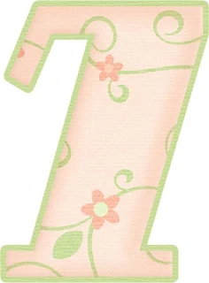 Alfabeto con Flores en Rosa Pálido y Orilla Verde.
