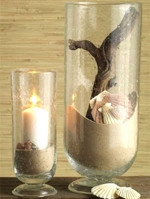 hurricane pillar candle holder display idea