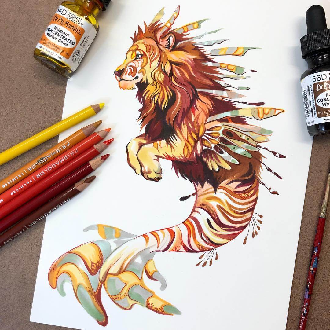 02-Sea-Lion-Animal-Drawings-Fantasy-Wolds-www-designstack-co