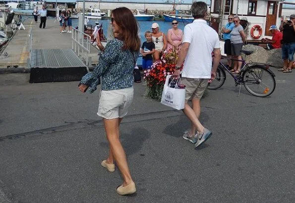 Crown Princess Mary wore Michael Kors floral print blouse bell cuffs and Chloe Marcie bag. Princess Isabella