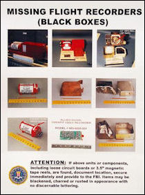 A poster depicting a plane's black boxes
