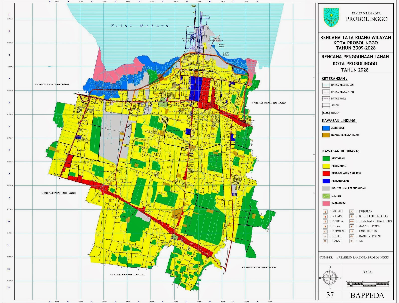 Industri Kota Probolinggo Peta Administrasi Dan Tata Ruang Wilayah