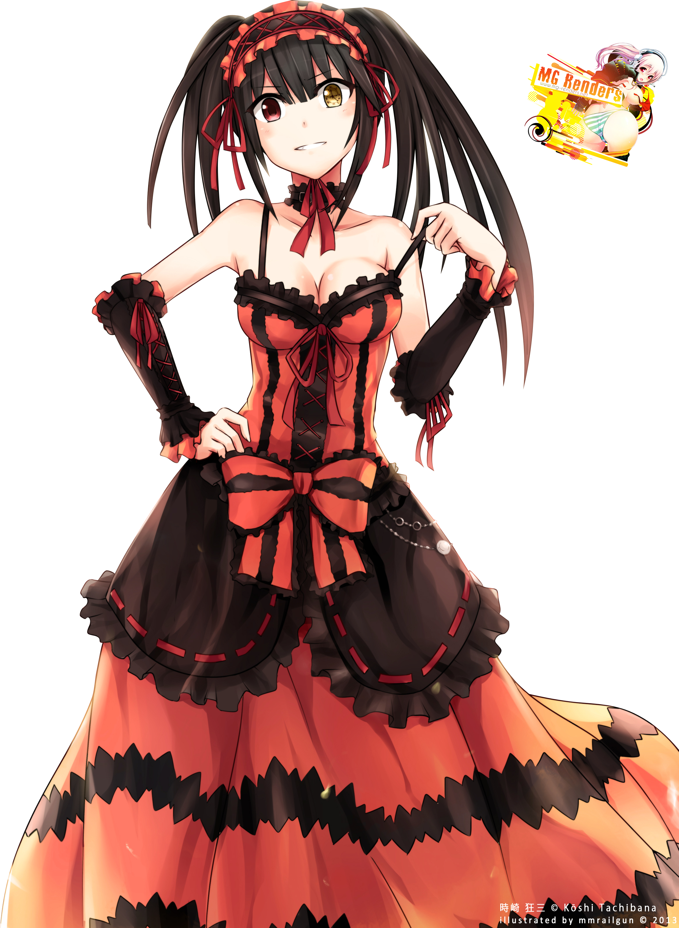Date a Live - Tokisaki Kurumi Render 5 - Anime - PNG Image without background