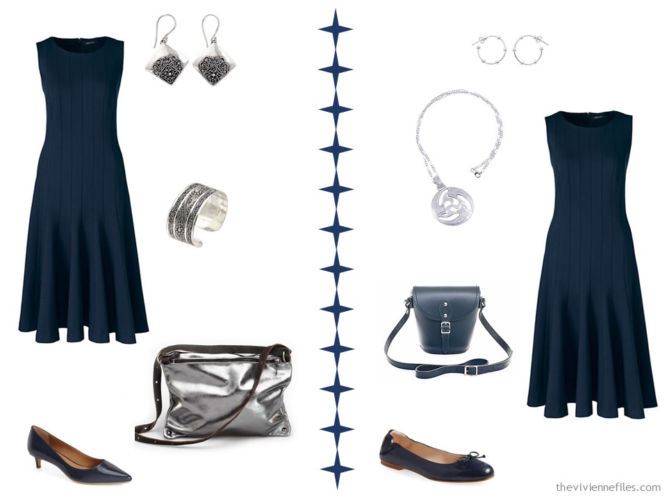 One Navy Dress in a Capsule Wardrobe 14 Ways to Wear it With Muted